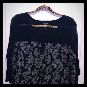 Mesh shoulder blouse